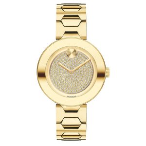 Movado Women’s Swiss Made Quartz Gold Stainless Steel Gold Dial 32mm Watch 3600492