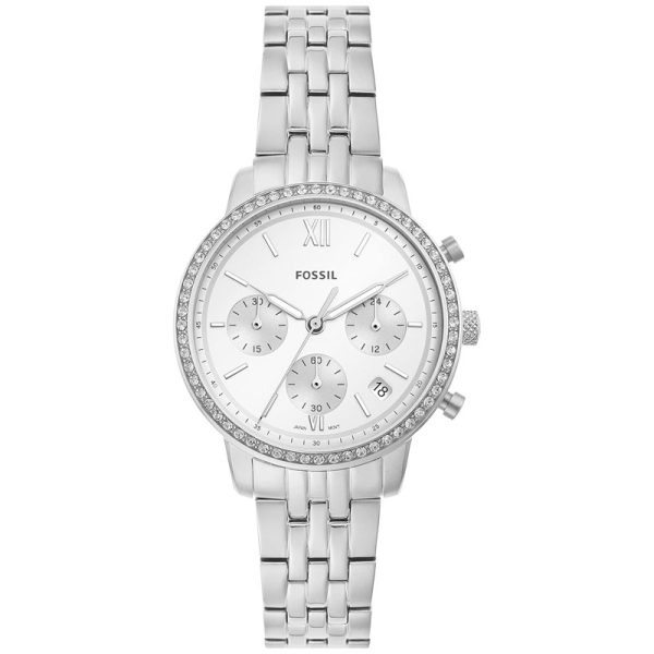 Fossil Women’s Quartz Silver Stainless Steel Silver Dial 36mm Watch ES5217