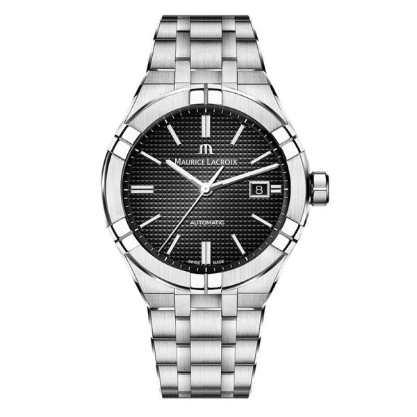 Maurice Lacroix Men’s Automatic Swiss Made Silver Stainless Steel Black Dial 42mm Watch AI6008-SS00F-330-A