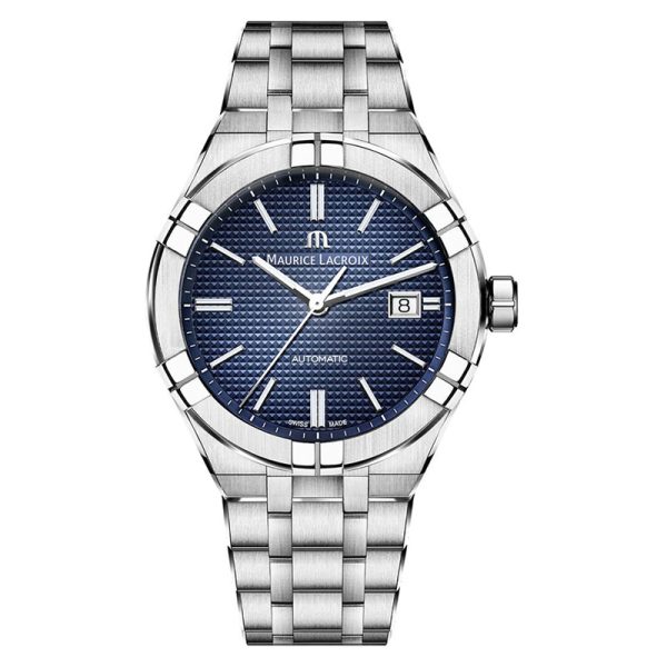 Maurice Lacroix Men’s Automatic Swiss Made Silver Stainless Steel Blue Dial 42mm Watch AI6008-SS002-430-2