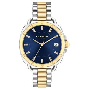 Coach Women’s Quartz Two Tone Stainless Steel Blue Dial 34mm Watch 14504160