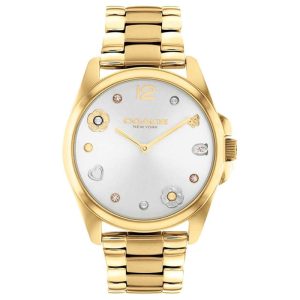 Coach Women’s Quartz Gold Stainless Steel Silver Dial 36mm Watch 14504022