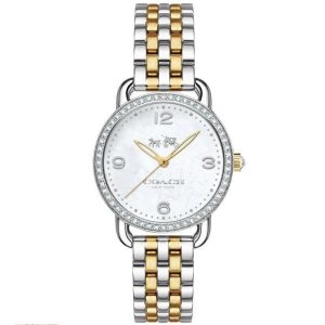 Coach Women’s Quartz Two-tone Stainless Steel Mother of Pearl Dial 28mm Watch 14502480