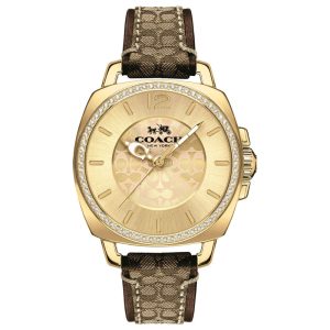 Coach Women’s Quartz Brown Leather Strap Gold Dial 35mm Watch 14503150