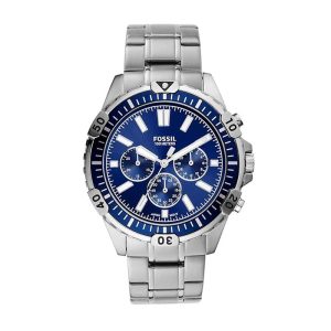 Fossil Men’s Quartz Silver Stainless Steel Blue Dial 44mm Watch FS5623 (Without Tag)