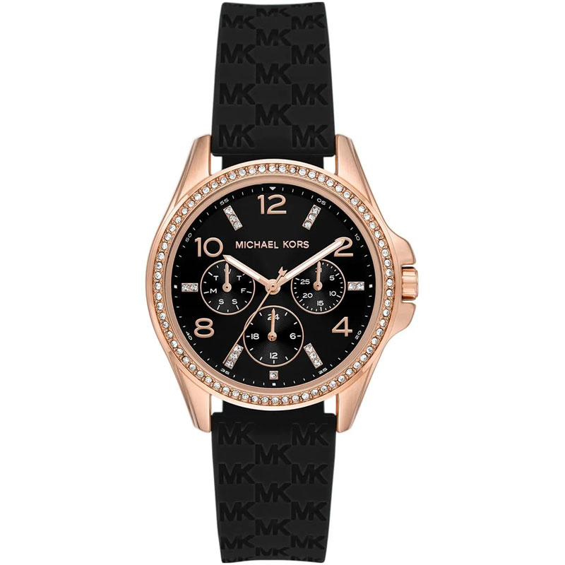 Michael Kors Women’s Quartz Black Silicone Strap Black Dial 36mm Watch MK7373