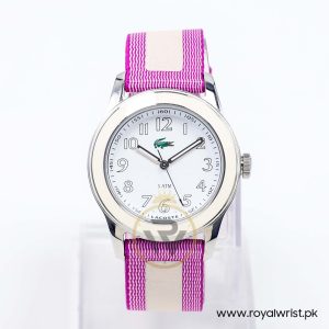 Lacoste Women’s Purple & White Nylon Strap White Dial 38mm Watch 2000514/2