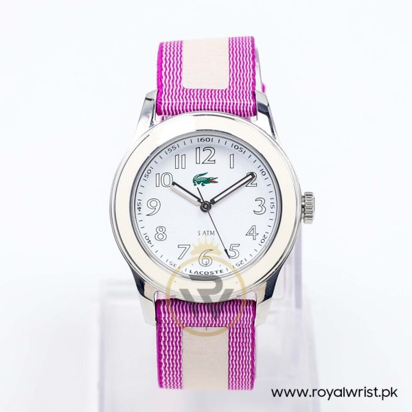 Lacoste Women’s Purple & White Nylon Strap White Dial 38mm Watch 2000514/2