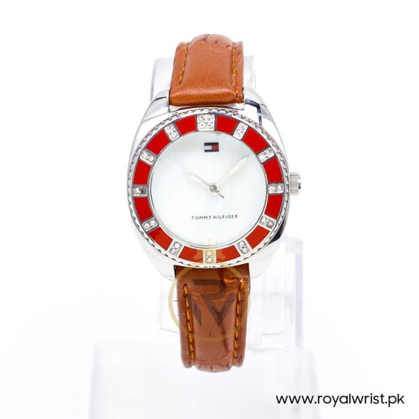 Tommy Hilfiger Women’s Quartz Brown Leather Strap Mother Of Pearl Dial 31mm Watch 37191889