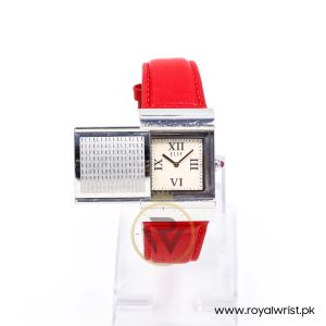 Elle Women’s Quartz Red Leather Strap Cream Dial 27mm Slider Case Watch EL20045S01N