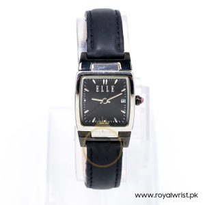 Elle Women’s Quartz Black Leather Strap Black Dial 23mm Watch EL20040S06N/1