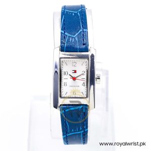 Tommy Hilfiger Women’s Quartz Blue Leather Strap Silver Dial 21mm Watch F80130