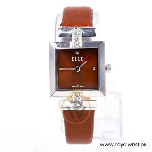 Elle Women’s Quartz Brown Leather Strap Brown Dial 25mm Watch EL20028S04C