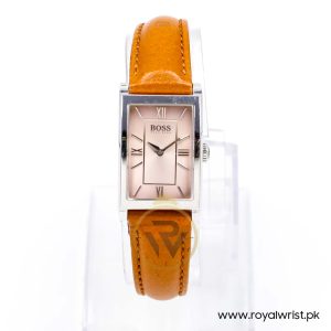 Hugo Boss Women’s Quartz Camel Brown Leather Strap Pink Dial 21mm Watch 1502176