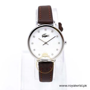 Lacoste Women’s Quartz Dark Brown Leather Strap Mother Of Pearl Dial 35mm Watch 2000590/1