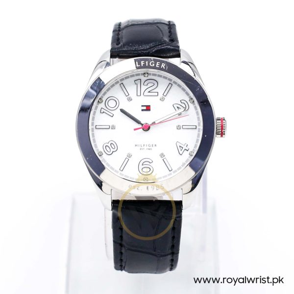 Tommy Hilfiger Women’s Quartz Black Leather Strap White Dial 40mm Watch 1781256/4