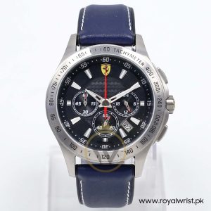 Ferrari Men’s Quartz Navy Blue Hybrid Strap Black Dial 44mm Watch 830039/1