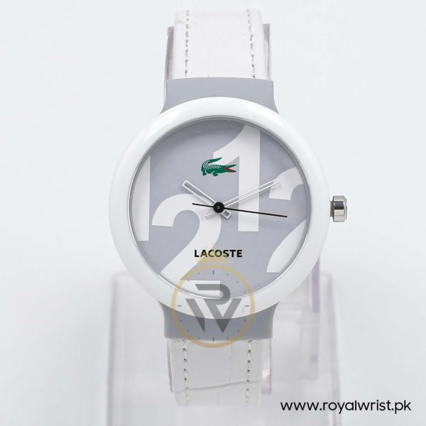 Lacoste Kids Quartz White Leather Strap White & Grey Dial 40mm Watch 2020012