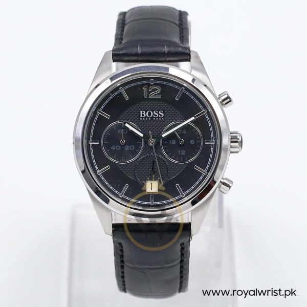 Hugo Boss Men’s Quartz Black Leather Strap Black Dial 40mm Watch 1512749/2