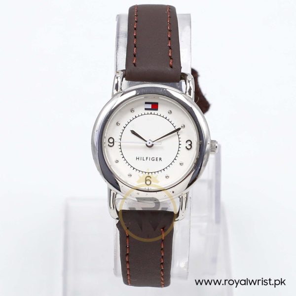 Tommy Hilfiger Women’s Quartz Dark Brown Leather Strap White Dial 30mm Watch 1780168