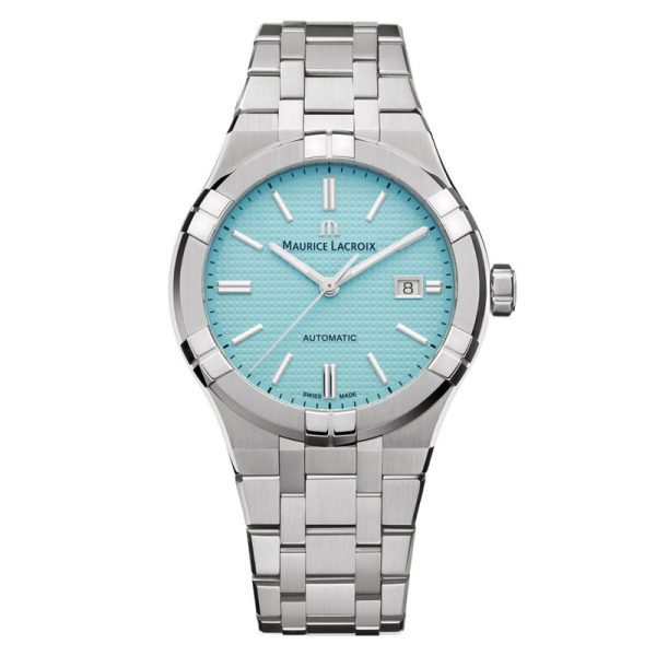 Maurice Lacroix Men’s Automatic Swiss Made Silver Stainless Steel Sky Blue Dial 42mm Watch AI6008-SS00F-431-C