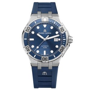 Maurice Lacroix Men’s Automatic Swiss Made Blue Silicone Strap Blue Dial 43mm Watch AI6058-SS001-430-1