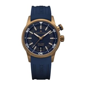 Maurice Lacroix Men’s Automatic Swiss Made Blue Silicone Strap Blue Dial 42mm Watch PT6248-BRZ0B-430-4