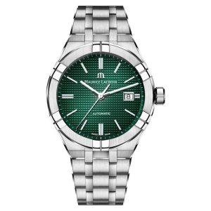 Maurice Lacroix Men’s Automatic Swiss Made Silver Stainless Steel Green Dial 42mm Watch AI6008-SS002-630-1