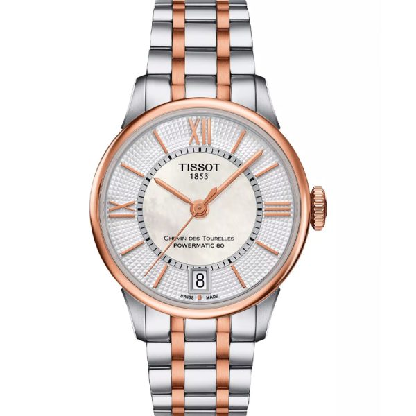 TISSOT Women’s Powermatic Swiss-Made Two-tone Stainless Steel Mother Of Pearl Dial 32mm Watch T099.207.22.118.02