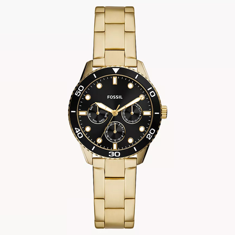 Fossil Men’s Quartz Gold Stainless Steel Black Dial 37mm Watch BQ2643 (Without Tag)