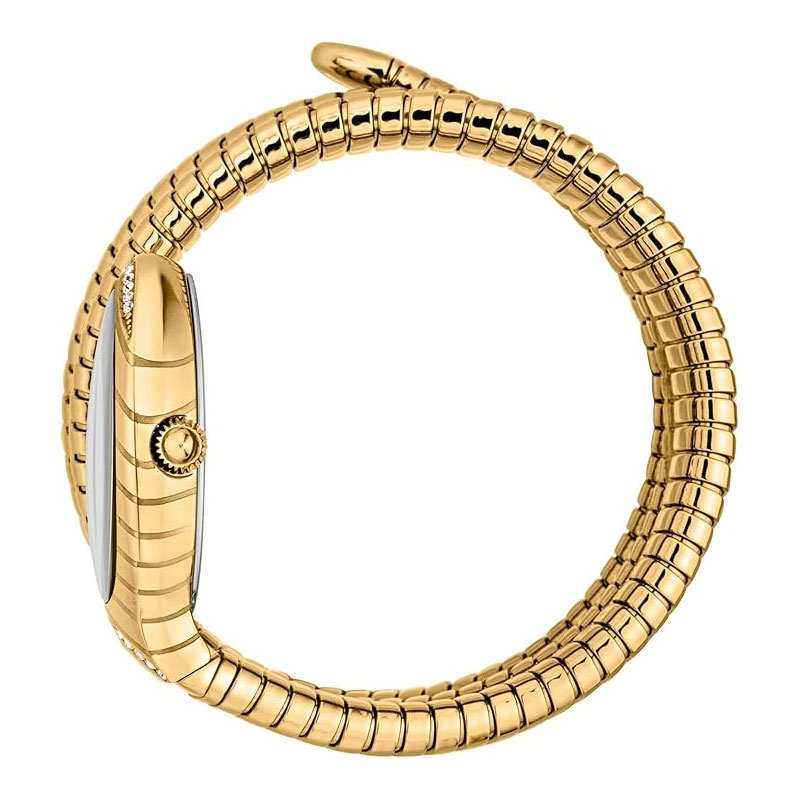 Just Cavalli Women’s Quartz Gold Snake Stainless Steel White Dial 22mm Watch JC1L248M0025