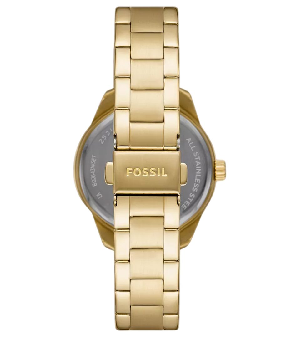 Fossil Men’s Quartz Gold Stainless Steel Black Dial 37mm Watch BQ2643 (Without Tag)