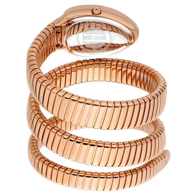 Just Cavalli Women’s Quartz Rose Gold Snake Stainless Steel Bottle Green Dial 22mm Watch JC1L232M0045