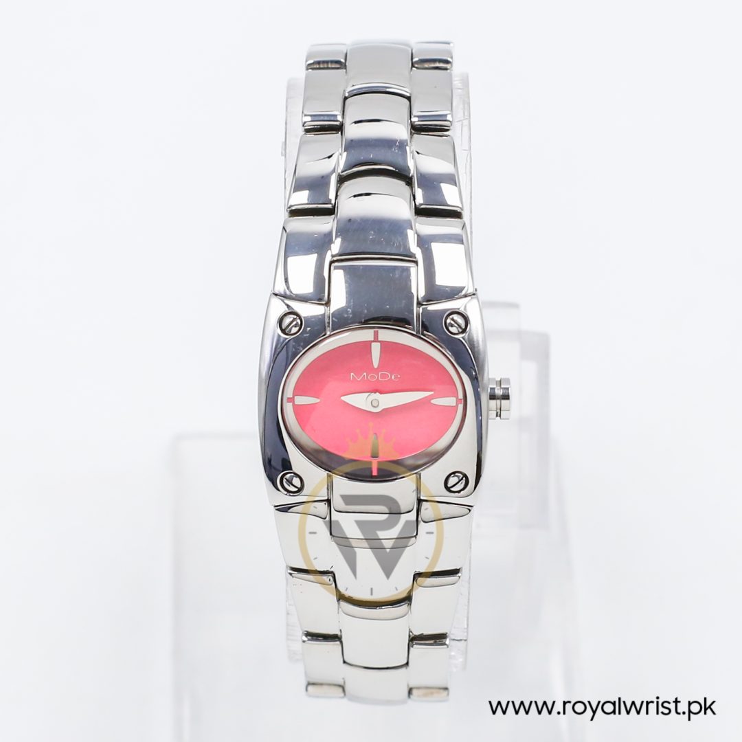 Mode Women’s Quartz Silver Stainless Steel Pink Dial 24mm Watch 3753194555A
