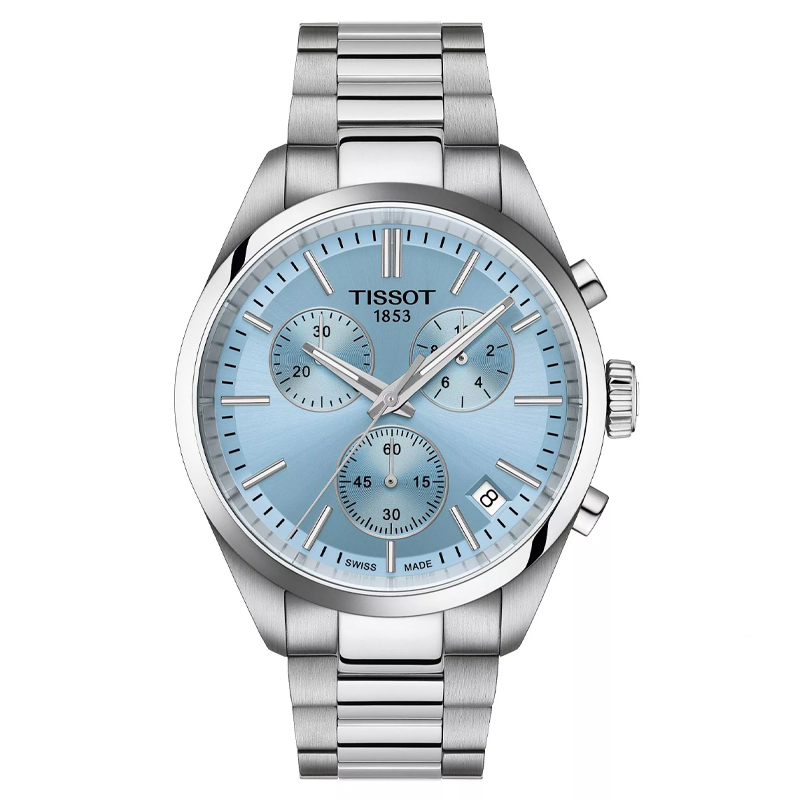 TISSOT Men’s Quartz Swiss Made Silver Stainless Steel Ice Blue Dial 40mm Watch T150.417.11.351.00