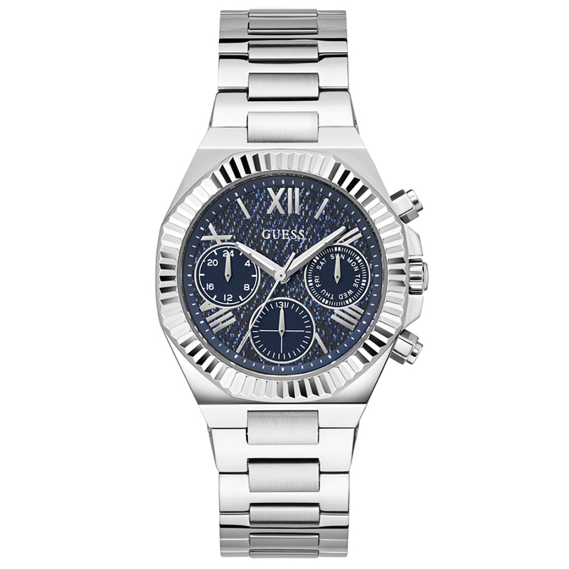 Guess Women’s Quartz Silver Stainless Steel Blue Dial 38mm Watch GW0769L1