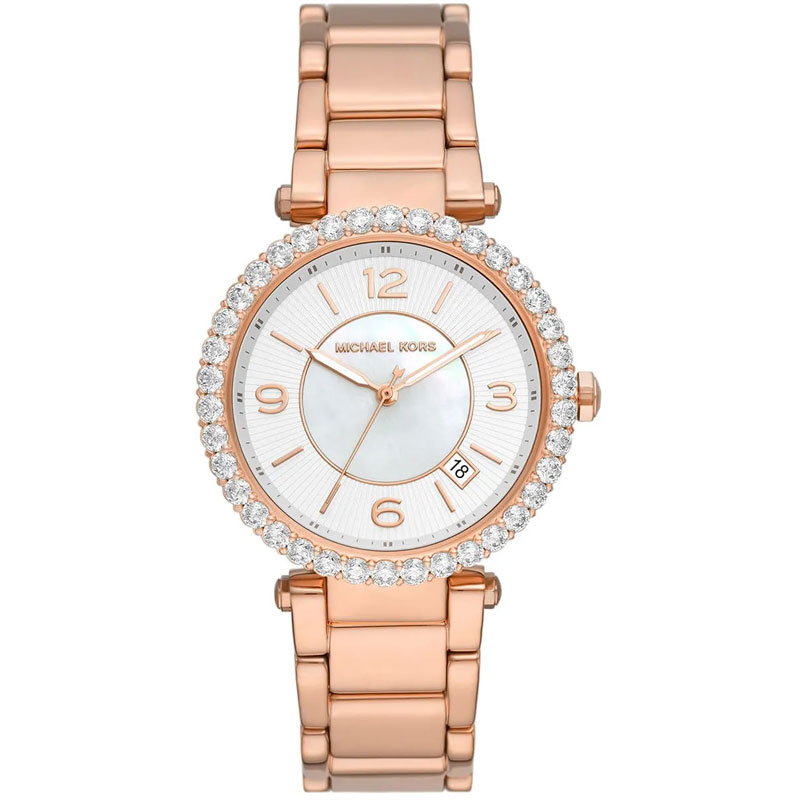 Michael Kors Women’s Quartz Rose Gold Stainless Steel White Dial 38mm Watch MK4695