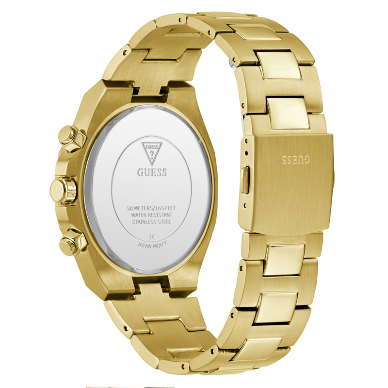 Guess Men’s Quartz Gold Stainless Steel Blue Dial 44mm Watch GW0703G6