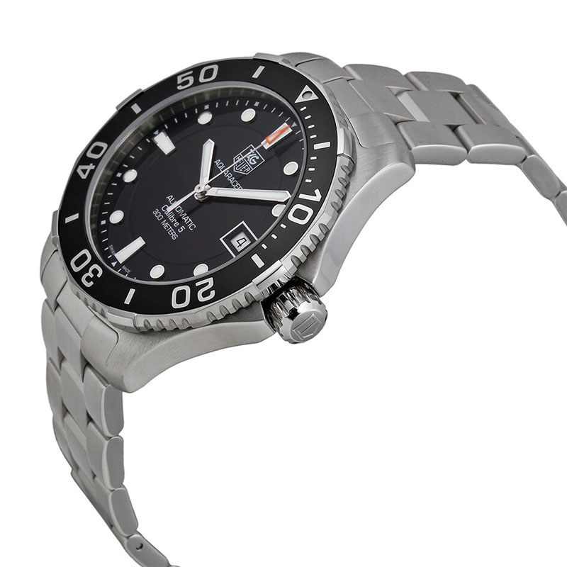 Tag Heuer Aquaracer Men’s Automatic Swiss Made Silver Stainless Steel Black Dial 41mm Watch WAN2110.BA0822