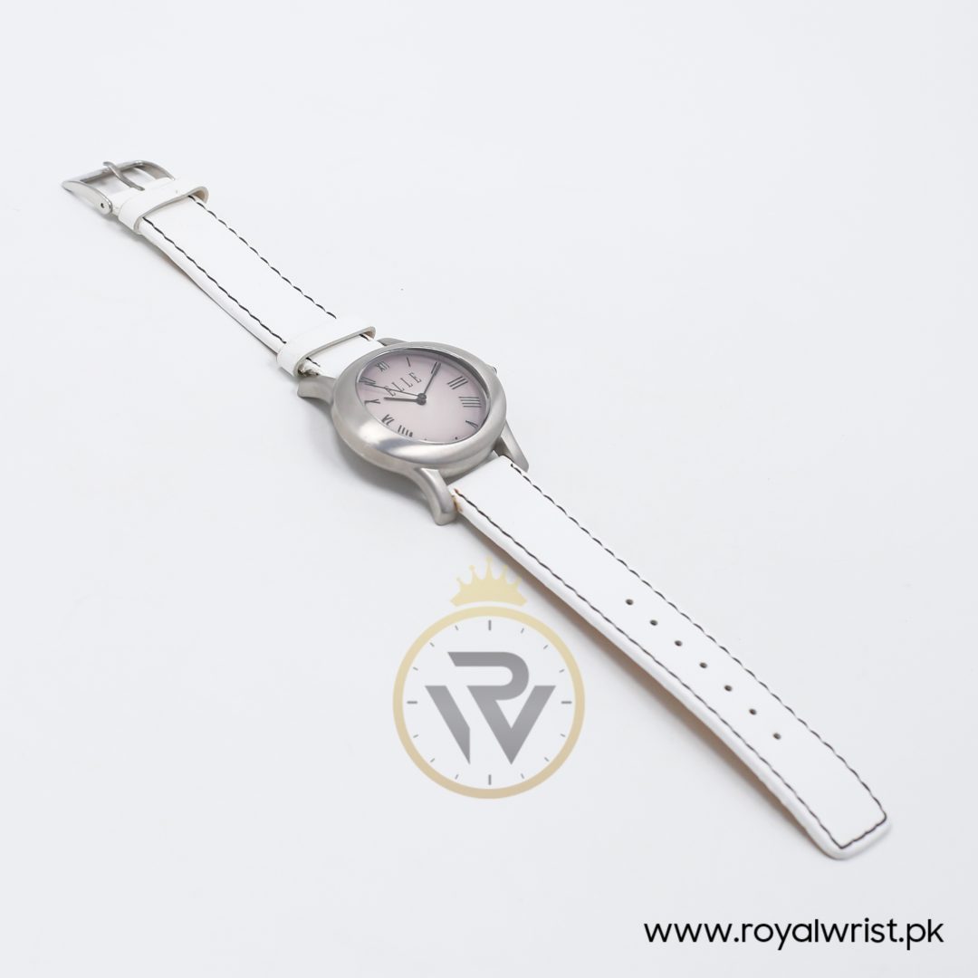 Elle Women’s Quartz White Leather Strap Light Purple Dial 38mm Watch EL20030S03N