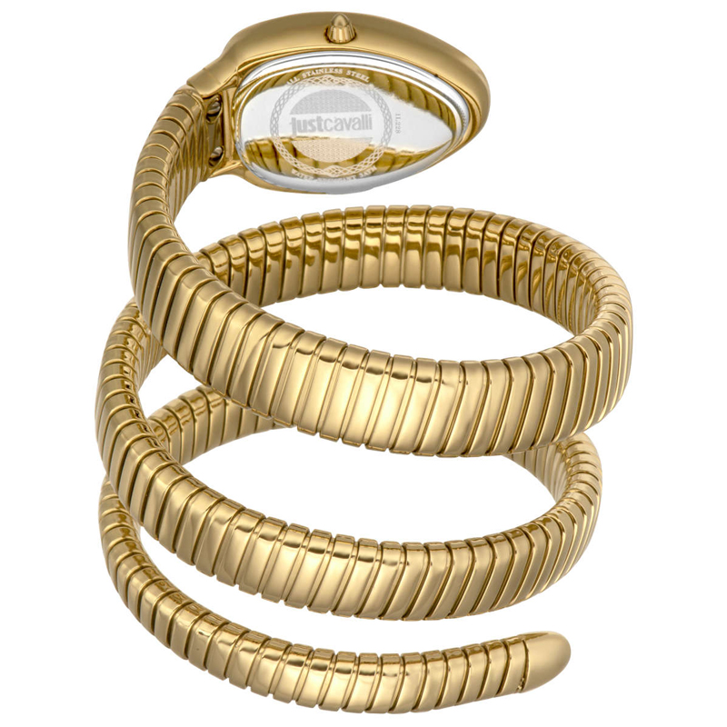Just Cavalli Women’s Quartz Gold Snake Stainless Steel Red Dial 22mm Watch JC1L228M0045