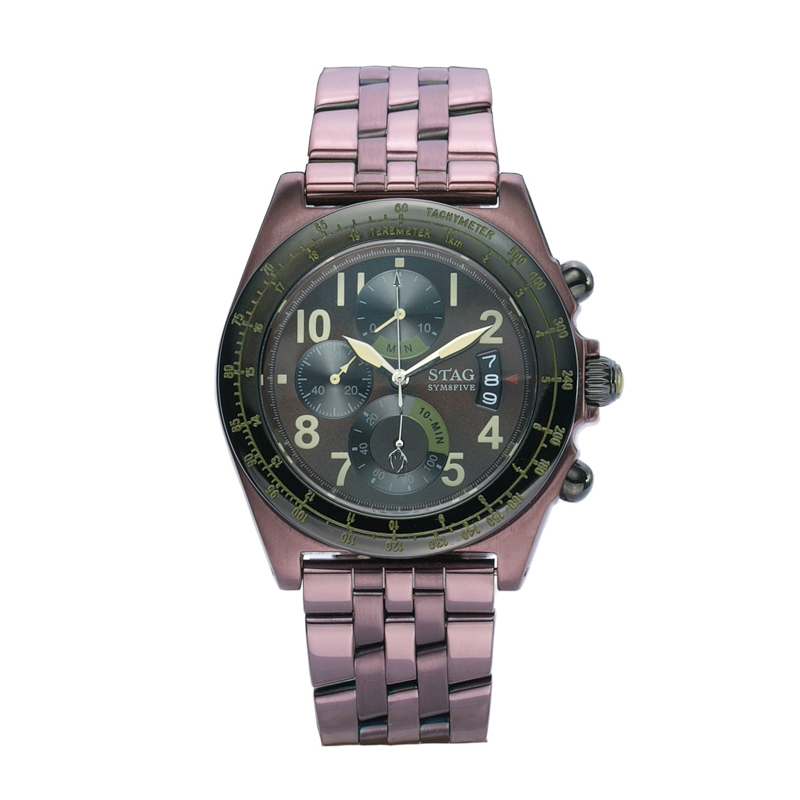 STAG TYO Men’s Quartz Stainless Steel Brown Dial 40mm Watch STG007B1