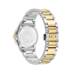 Ferragamo Men’s Swiss Made Quartz Two Tone Stainless Steel Green Dial 41mm Watch SFME01223