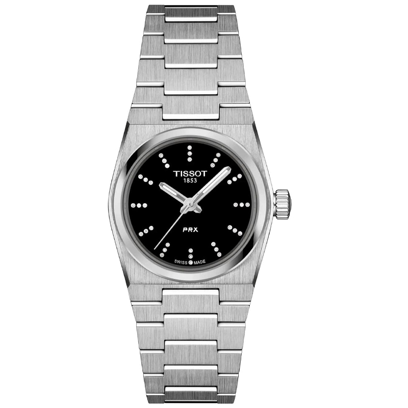 TISSOT PRX Women’s Quartz Swiss Made Silver Stainless Steel Black Dial 25mm Watch T137.010.11.056.00