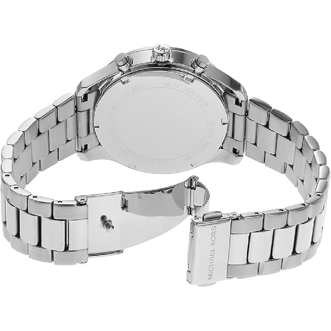 Michael Kors Women’s Chronograph Quartz Silver Stainless Steel Silver Dial 40mm Watch MK7413 - Image 3