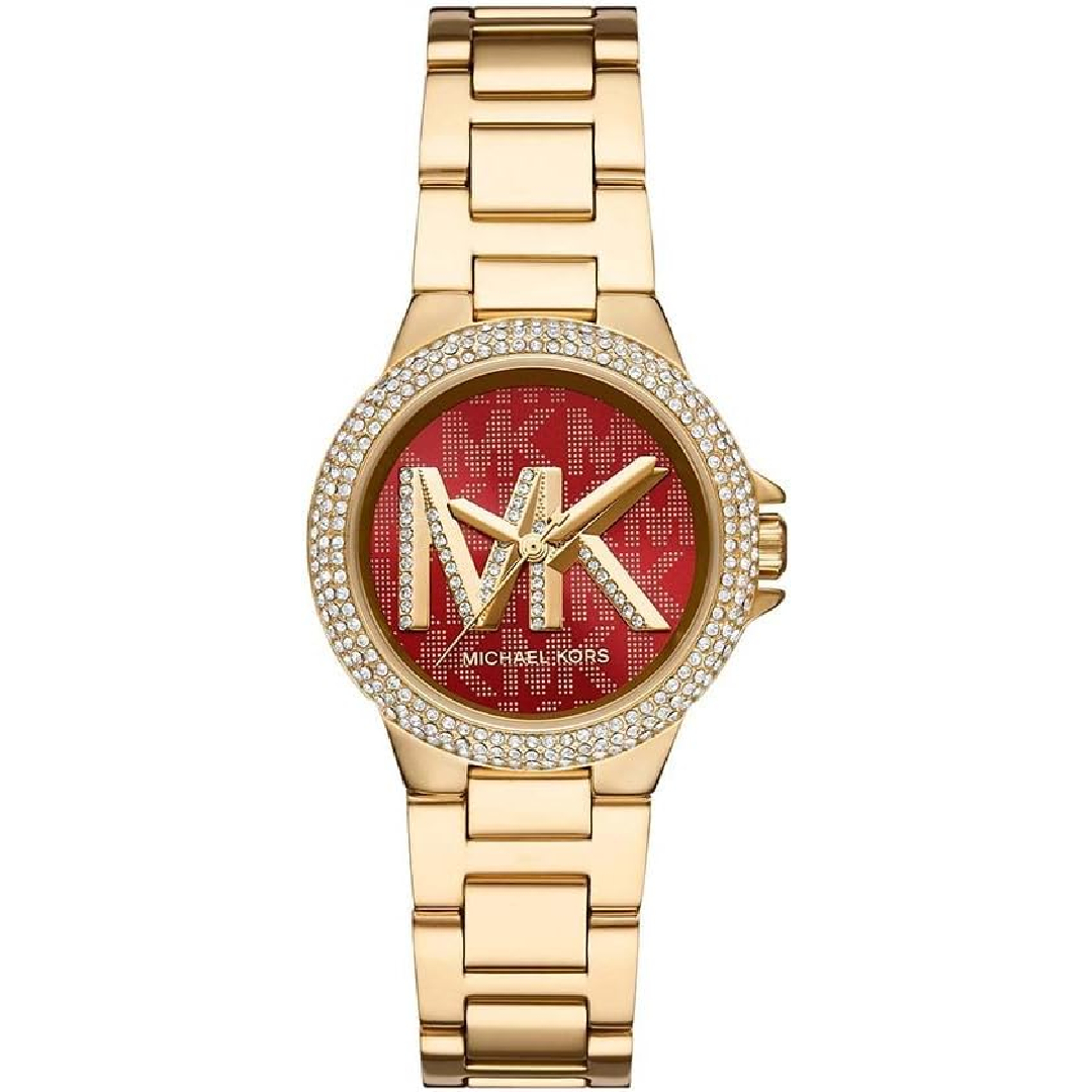 Michael Kors Women’s Quartz Gold Stainless Steel Red Dial 33mm Watch MK7196