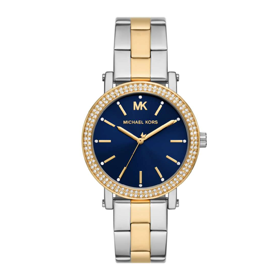 Michael Kors Women's Quartz Two-Tone Stainless Steel Blue Dial 38mm Watch MKO1049
