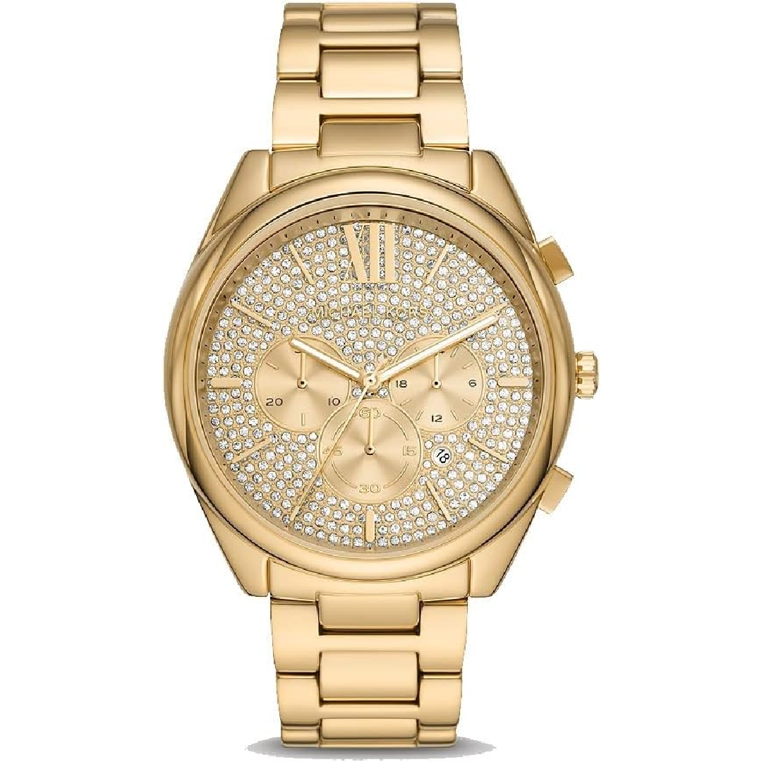 Michael Kors Men's Quartz Gold Stainless Steel Gold Pave Dial 45mm Watch MK8995