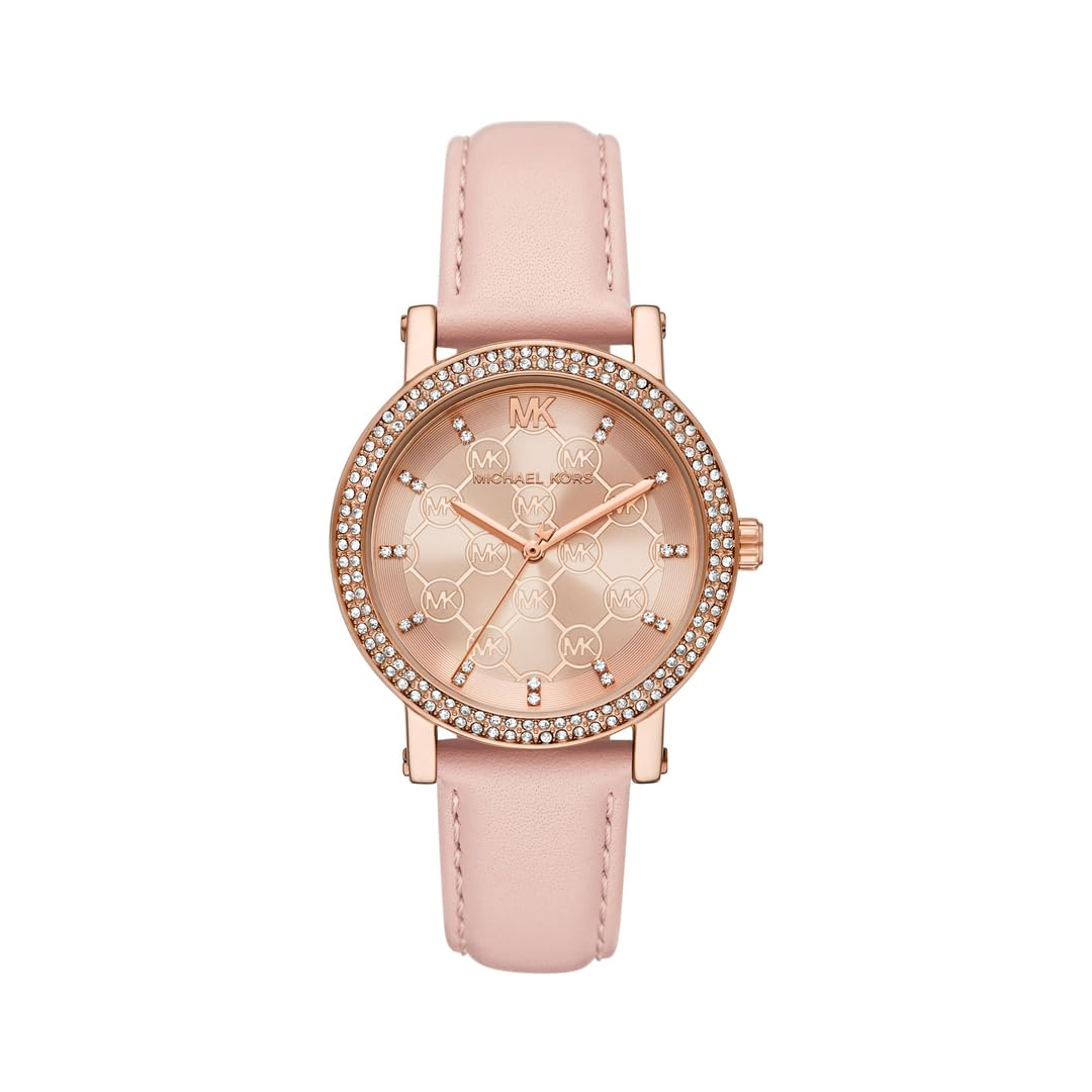 Michael Kors Women's Quartz Rose Gold Leather Strap Rose Gold Dial 38mm Watch MK2987