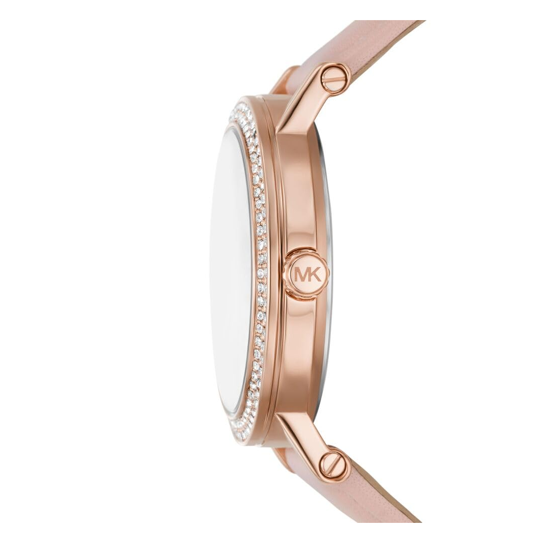 Michael Kors Women's Quartz Rose Gold Leather Strap Rose Gold Dial 38mm Watch MK2987 - Image 2